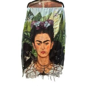 Frida Kahlo Viscose Pashmina by Unbranded